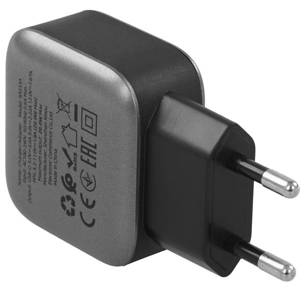 Зарядное устройство Borofone BAS53A 20W USB-C + кабель Type-C/Type-C Черный