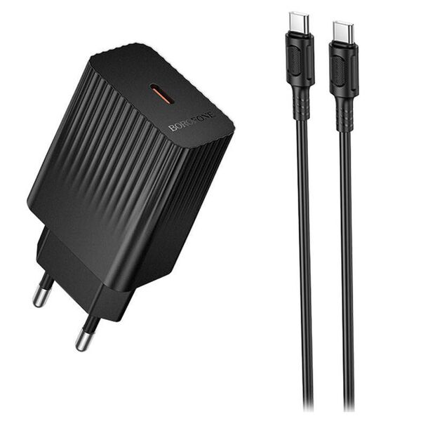 Зарядное устройство Borofone BAS73A 20W USB-C + кабель Type-C/Type-C Черный