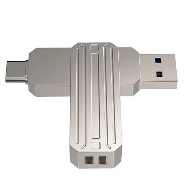 Флеш память USB 512Gb Wiwu 3.2 OTG/Type-C Серебряный