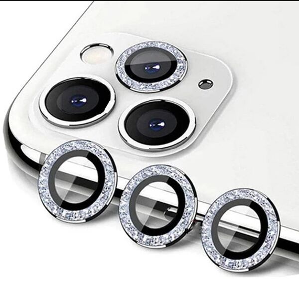 Защитное стекло для iPhone 14 Pro/14 Pro Max для камеры со стразами Remax Серебряный