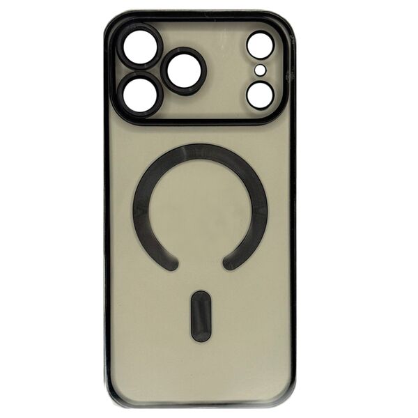 Чехол для iPhone 17 Pro накладка MagSafe с цветными бортиками Черный