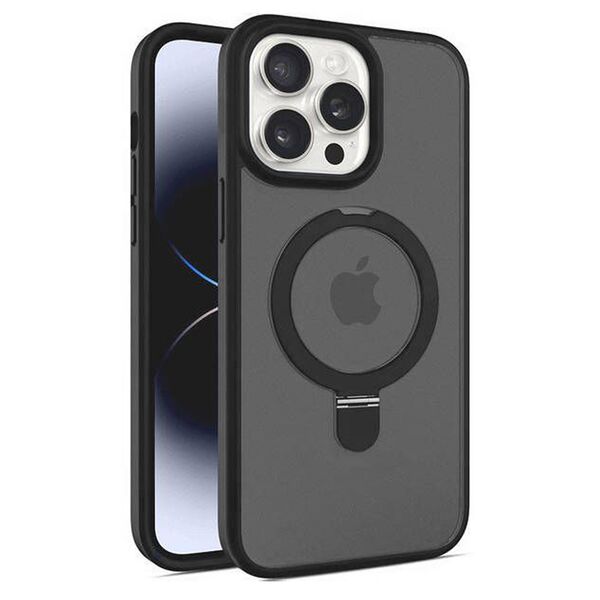 Чехол для iPhone 15 Pro MagSafe накладка с кольцом-подставкой Серый