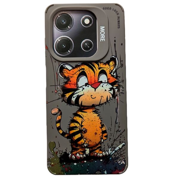 Чехол Infinix Hot 40/Hot 40 Pro/Spark 20 Pro накладка принт Тигр Серый