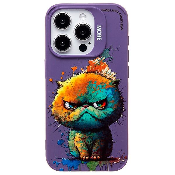 Чехол Infinix Hot 40/Hot 40 Pro/Spark 20 Pro накладка принт Кот Фиолетовый