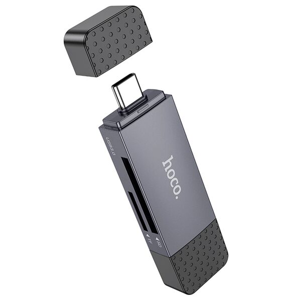 Картридер Hoco HB45 2 в 1 USB 3.0/Type-C Серый