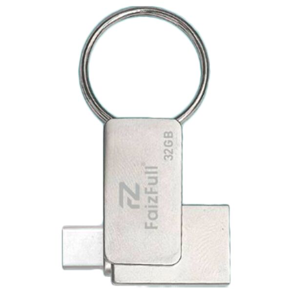 Флеш память USB 32Gb FaizFull U15 3.2 OTG/Type-C Серебряный