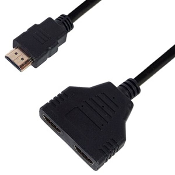 Разветвитель Splitter HDMI H02 1x2 30см Черный