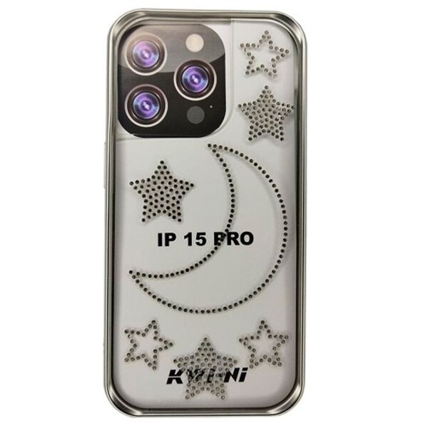 Чехол для iPhone 15 накладка Kwini Стразы Звезды Прозрачный
