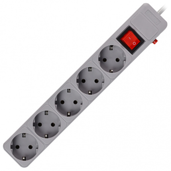 Удлинитель 5м SmartBuy SBSP-5-50 (5 розеток) Серый