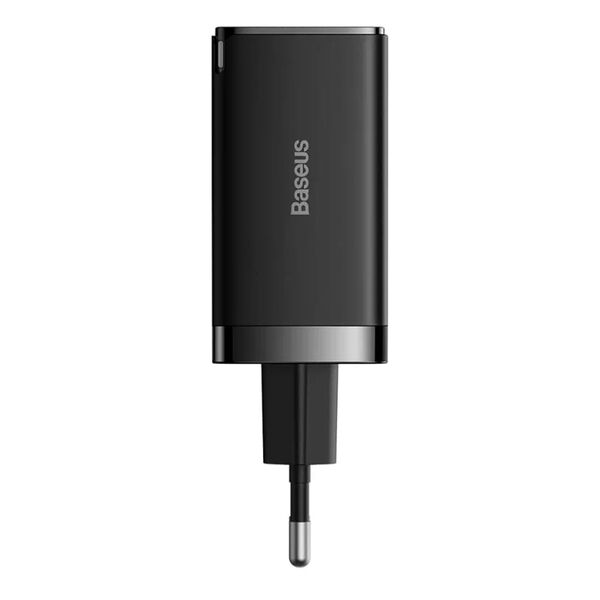 Зарядное устройство Baseus GaN5 Pro Ultra-Slim 65W USB-C+USB+EU + кабель Type-C/Type-C Черный