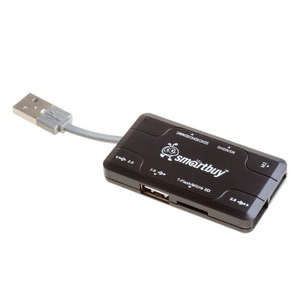 Концентратор (USB-хаб) Smartbuy SBRH-750 3 порта Черный