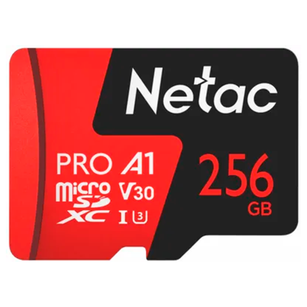 Карта памяти microSD 256Gb Netac P500 Extreme Pro class 10+ адаптер