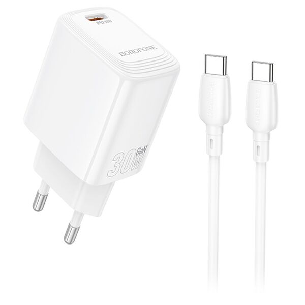Зарядное устройство Borofone BN28 30W USB-C + кабель Type-C/Type-C Белый