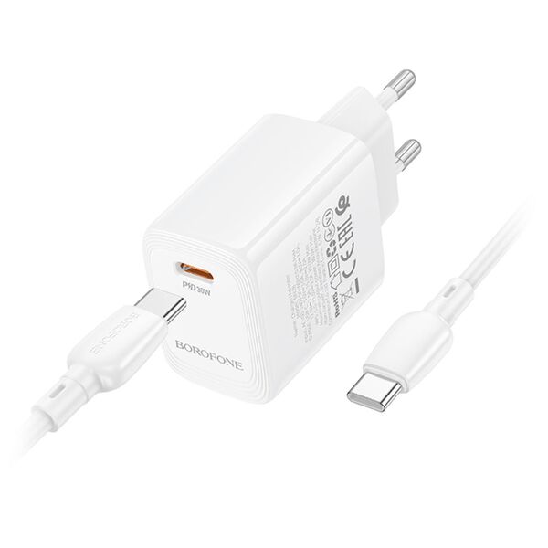 Зарядное устройство Borofone BN28 30W USB-C + кабель Type-C/Type-C Белый