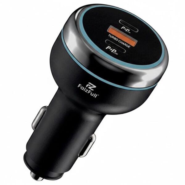 Автомобильное зарядное устройство FaizFull FZ58 140W 2USB-С+USB Черный