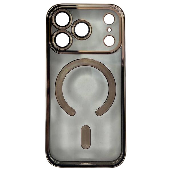 Чехол для iPhone 17 Pro накладка MagSafe с цветными бортиками Коричневый