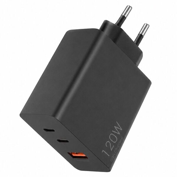 Зарядное устройство 120W 2USB-C+USB + кабель Type-C Черный