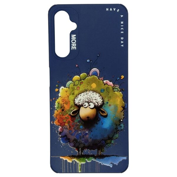 Чехол Samsung A05S накладка принт Овечка Темно-синий