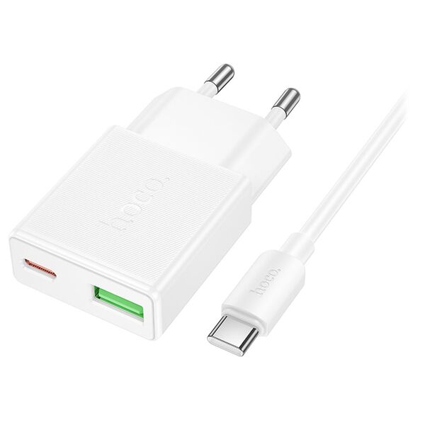 Зарядное устройство Hoco N73 20W USB-C + кабель Type-C/Type-C Белый