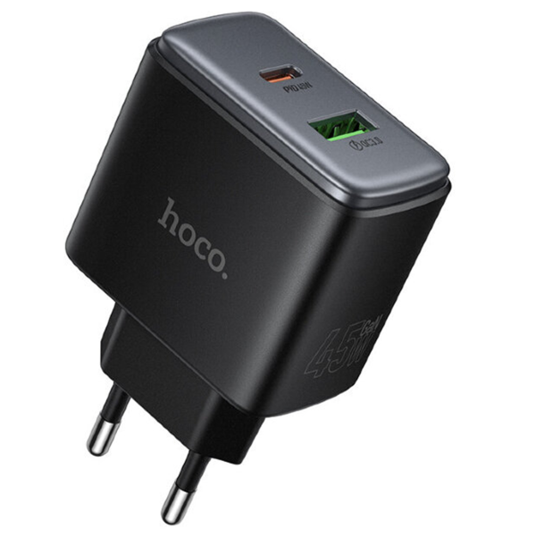 Зарядное устройство Hoco C158A 45W USB-C+USB Черный