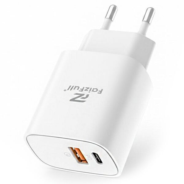 Зарядное устройство FaizFull FC206 25W USB+USB-C Белый