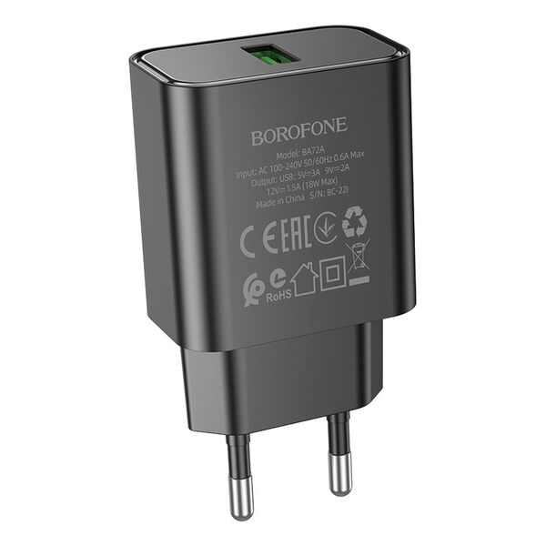 Зарядное устройство Borofone BA72A 18W USB Черный