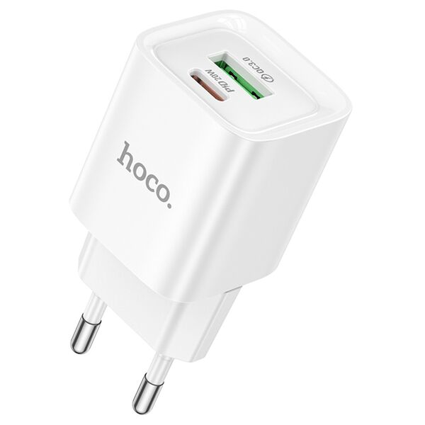 Зарядное устройство Hoco C147A 20W USB-C+USB Белый