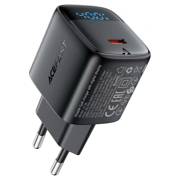 Зарядное устройство AceFast A135 40W USB-C GaN Черный