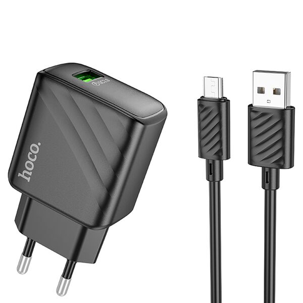 Зарядное устройство Hoco CS21A 18W USB + кабель Micro USB Черный