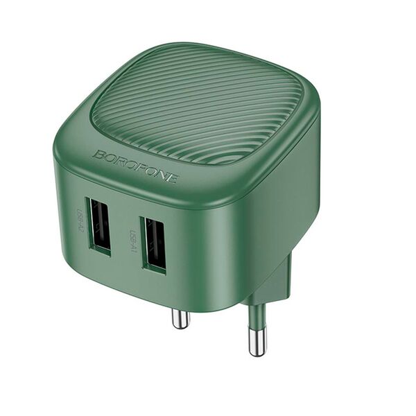 Зарядное устройство Borofone BAS21A 10.5W 2USB + кабель Type-C Зеленый