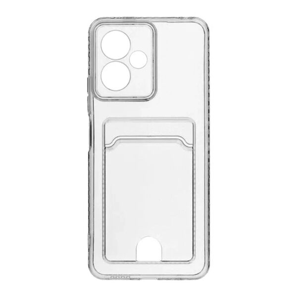 Чехол Xiaomi Redmi Note 12 4G накладка силиконовый с визитницей Прозрачный