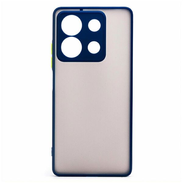 Чехол Xiaomi Redmi Note 13 Pro накладка матовый с цветными бортиками Темно-синий