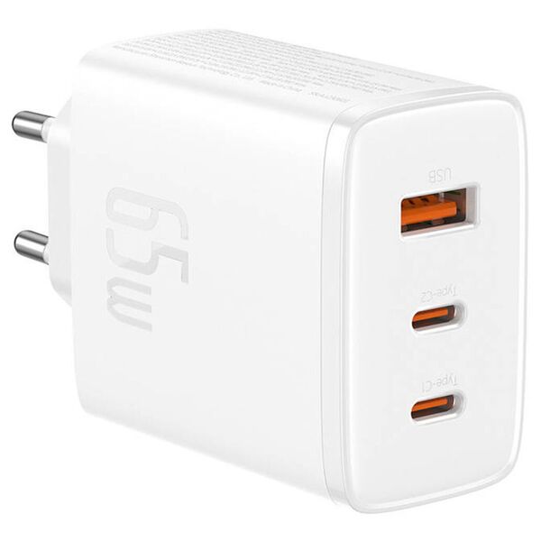 Зарядное устройство Baseus Cube Pro 65W USB-C+2USB Белый
