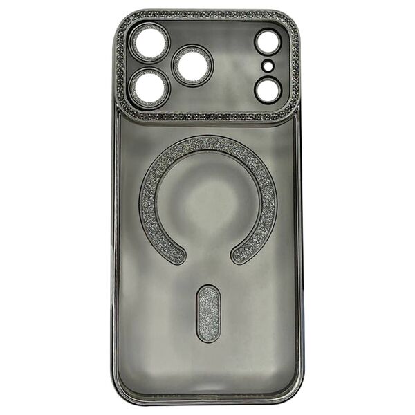 Чехол для iPhone 17 Pro Max накладка Стразы/блестки Прозрачно-серебряный