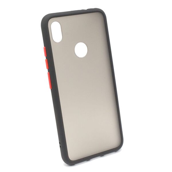 Чехол Xiaomi Redmi Note 7 матовый ТПУ с цветными бортиками Черный