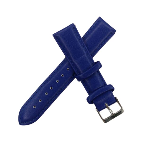 Ремешок для часов 20мм кожа строчка Синий