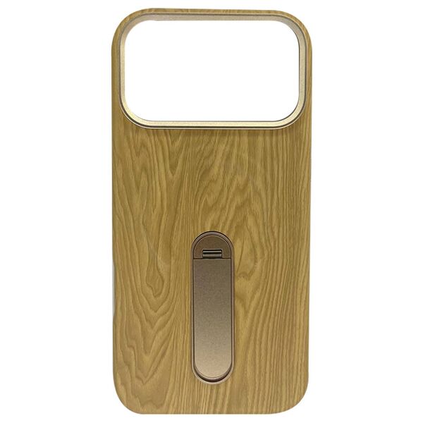 Чехол для iPhone 17 Pro Max накладка MagSafe iPefet Дерево подставка Бежевый