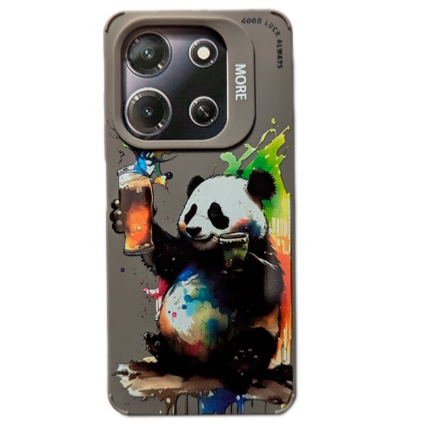 Чехол Infinix Hot 40i/Smart 8/GO 2024/Spark20/20C накладка принт Панда Серый