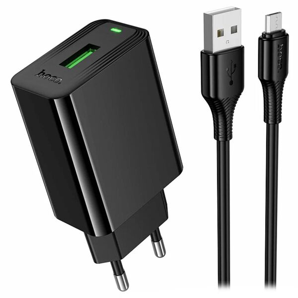 Зарядное устройство Hoco CS92A 18W USB + кабель Micro USB Черный
