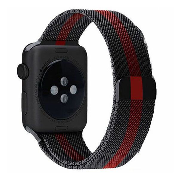 Ремешок для Apple Watch 38/40мм миланский магнитный Черный/красный