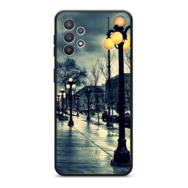 Чехол Samsung A32 накладка силиконовый принт Вечерний город