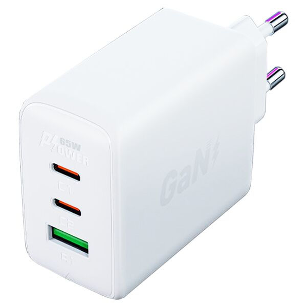 Зарядное устройство AceFast A41 65W 2USB-C+USB GaN Белый