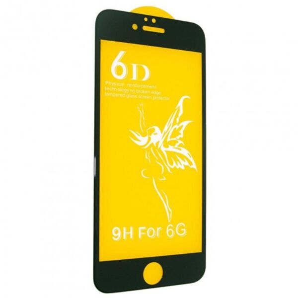 Защитное стекло для iPhone 6/6S 6D 9H Lizard Черный