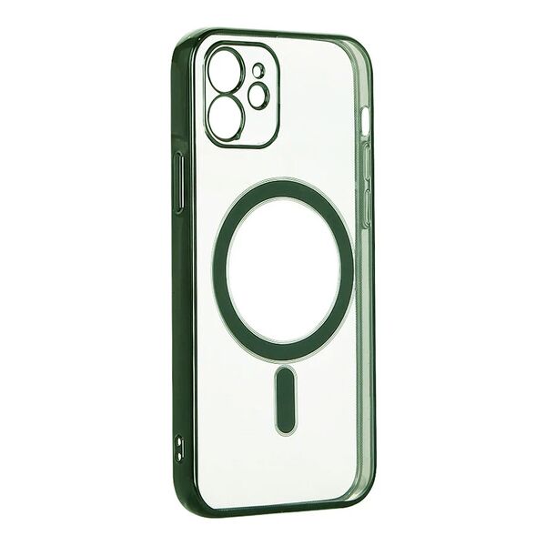 Чехол для iPhone 11 накладка MagSafe с цветными бортиками Зеленый