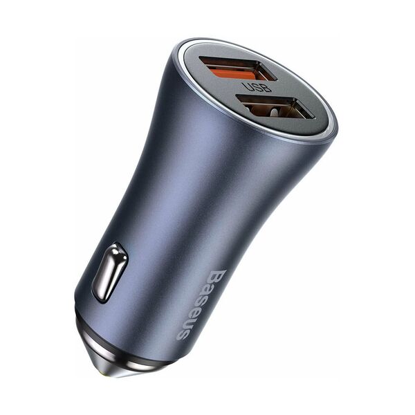 Автомобильное зарядное устройство Baseus TZCCJD-A0G 2USB 40W + кабель Type-C Темно-серый