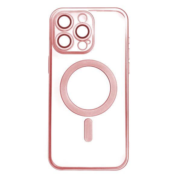 Чехол для iPhone 15 Pro накладка MagSafe с цветными бортиками Красный