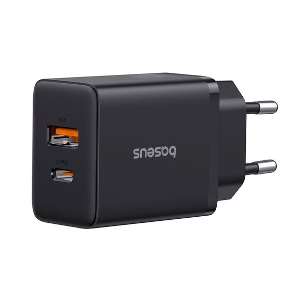 Зарядное устройство Baseus Cube Fast Charger USB-C+USB 30W Черный