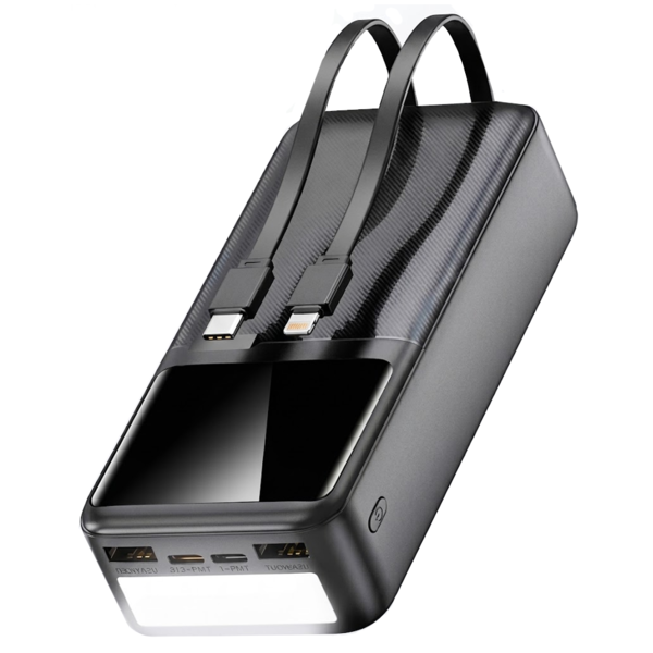 Внешний аккумулятор Tofura 50000 mAh TL50 + фонарик + кабели Черный