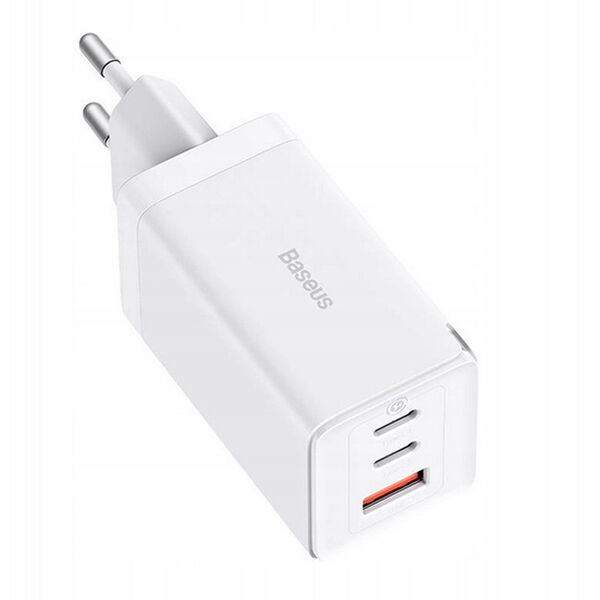 Зарядное устройство Baseus GaN5 Pro 65W 2USB-C+USB + кабель Type-C/Type-C Белый