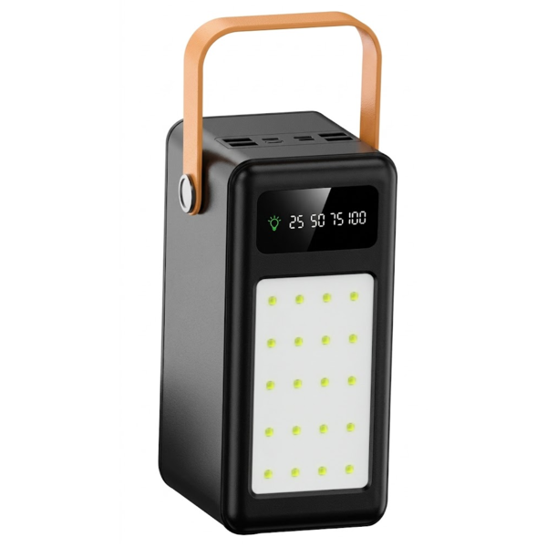 Внешний аккумулятор Solar 100 000 mAh  + фонарик + кабели Черный
